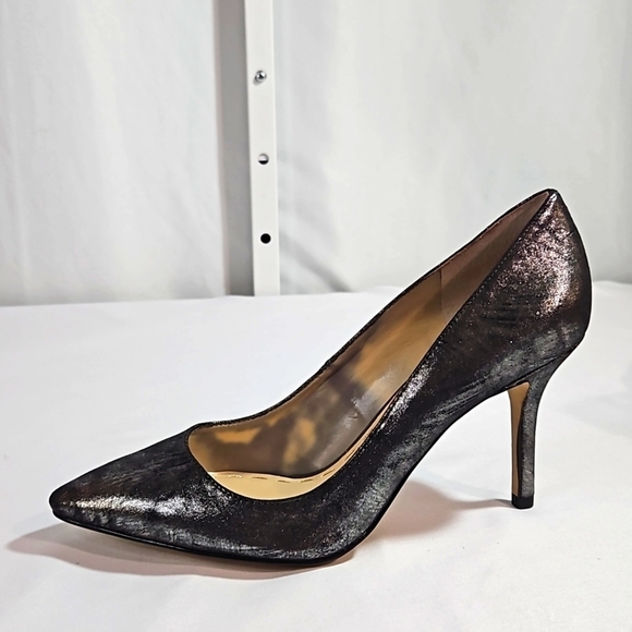 Enzo Angiolini Black/Gray Micro Suede Sz 8 Heels - Picture 6 of 8